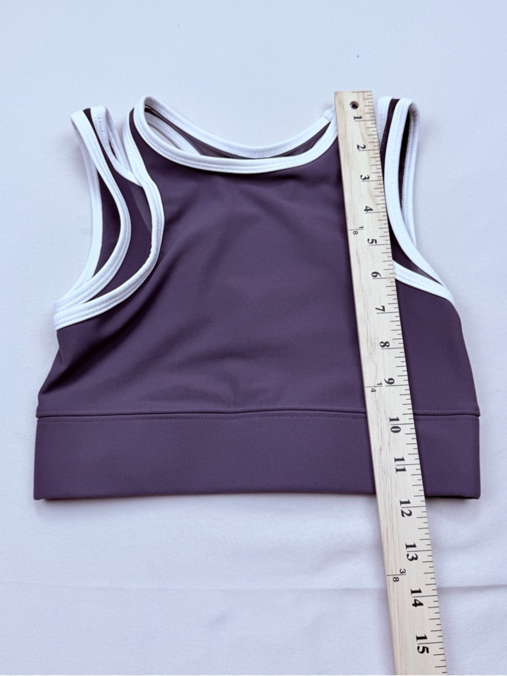 Old Navy Purple Tank-Style Sports Bra with White Trim - Picture 5 of 8